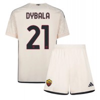AS Roma Paulo Dybala #21 Vonkajší Detský futbalový dres 2023-24 Krátky Rukáv (+ trenírky)